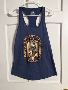Unbranded Navy Racerback Tank with Orange Eagle Graphic